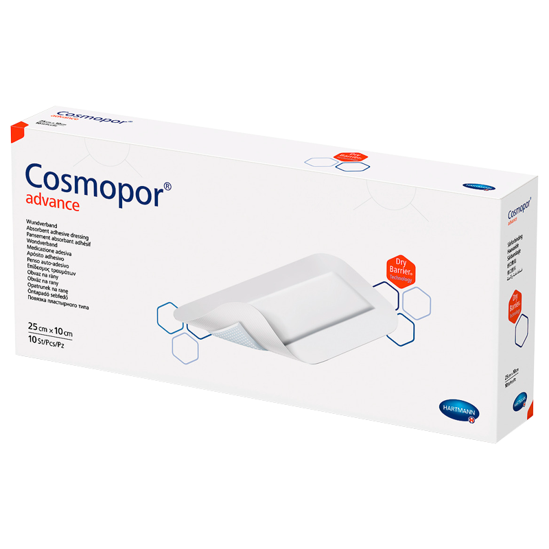 Абсорбуюча адгезивна пов'язка Cosmopor® advance 25см x 10см 10шт